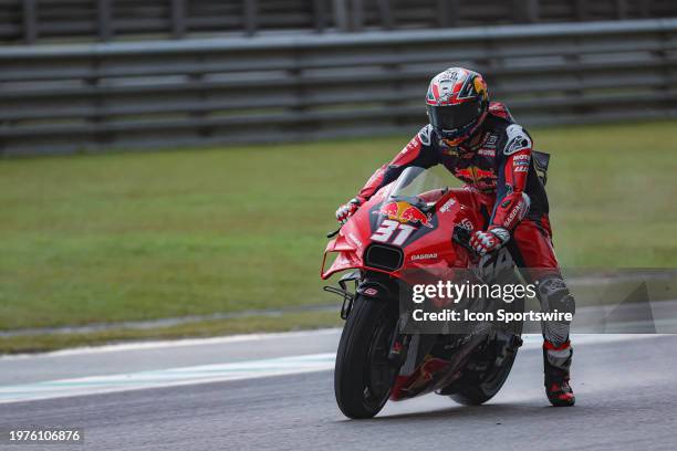 Pedro Acosta of Red Bull GASGAS Tech3 in action during day three of MotoGP Sepang Shakedown held at Petronas Sepang International Circuit in Sepang,...