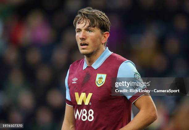 Burnley's Sander Berge during the Premier League match between Burnley FC and Fulham FC at Turf Moor on February 3, 2024 in Burnley, England.