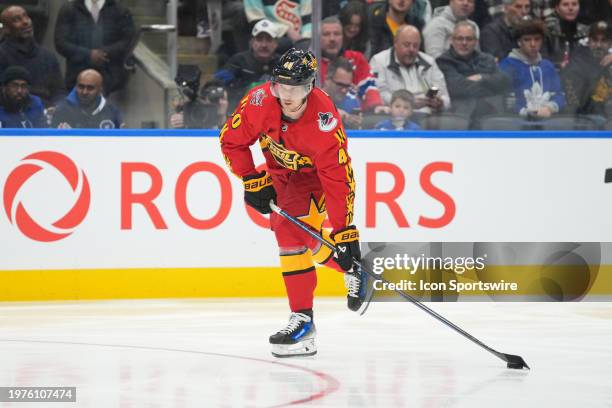 Vancouver Canucks Forward Elias Pettersson carries the puck towards goal during the 2024 NHL All Star game on February 03, 2024 at Scotiabank Arena...