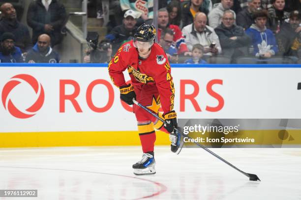 Vancouver Canucks Forward Elias Pettersson carries the puck towards goal during the 2024 NHL All Star game on February 03, 2024 at Scotiabank Arena...