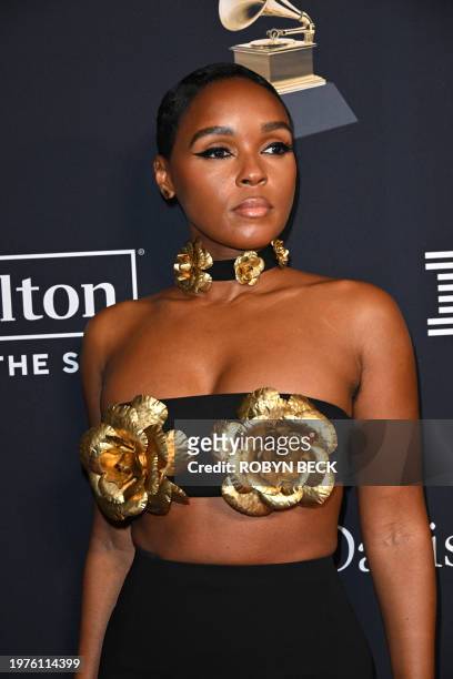 Actress/singer Janelle Monae arrives for the Recording Academy and Clive Davis' Salute To Industry Icons pre-Grammy gala at the Beverly Hilton hotel...