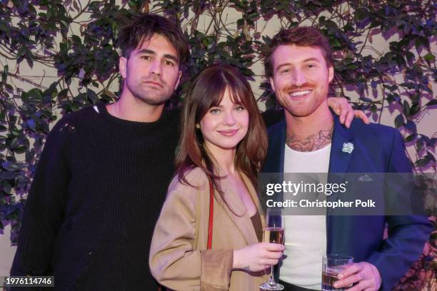 Toddy Smith, AlexAnn Hopkins and Scott Sire at the Primary Wave x Billboard Grammy Party held at Waldorf Astoria Beverly Hills on February 3, 2024 in...