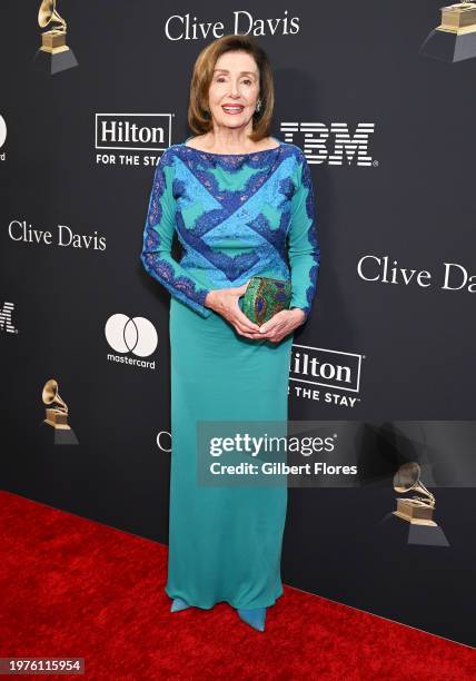 Nancy Pelosi at the Pre-GRAMMY Gala held at The Beverly Hilton on February 3, 2024 in Los Angeles, California.