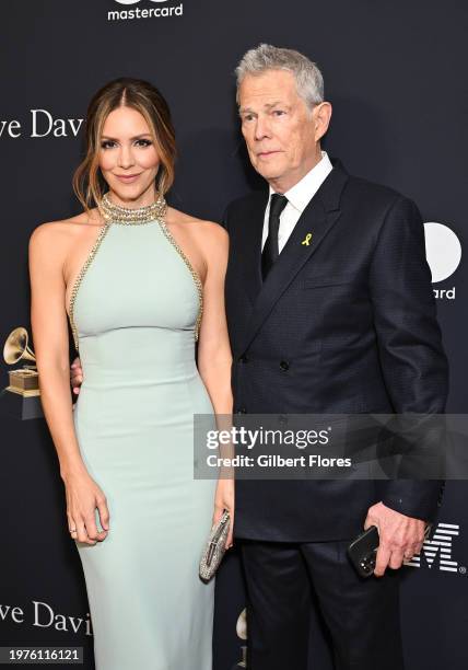 Katharine McPhee and David Foster at the Pre-GRAMMY Gala held at The Beverly Hilton on February 3, 2024 in Los Angeles, California.