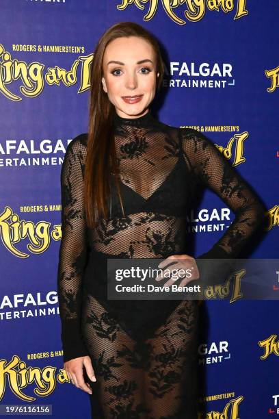 Helen George attends the press night party for "The King And I" at The Arcade Food Hall & Bar on January 31, 2024 in London, England.