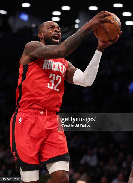 Jeff Green of the Houston Rockets in action against the Brooklyn Nets during their game at Barclays Center on January 27, 2024 in New York City. User...