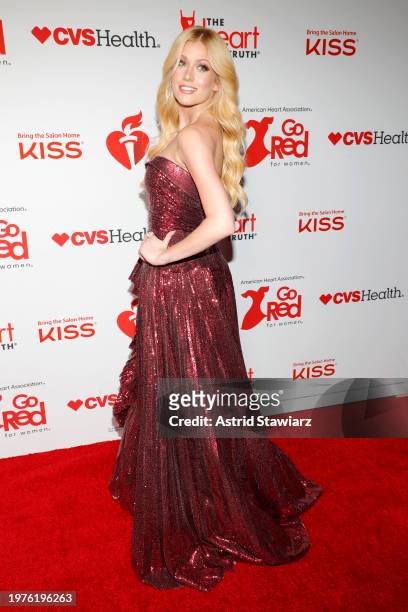 Katherine McNamara attends The American Heart Association’s Go Red for Women Red Dress Collection Concert 2024 at Jazz at Lincoln Center on January...