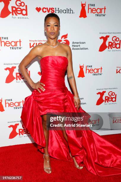 Samira Wiley attends The American Heart Association’s Go Red for Women Red Dress Collection Concert 2024 at Jazz at Lincoln Center on January 31,...