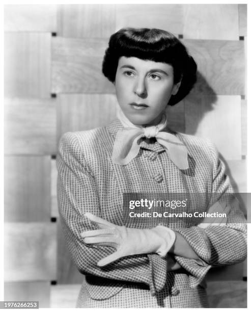 Publicity portrait of actor and costume designer Edith Head from 1949, United States.