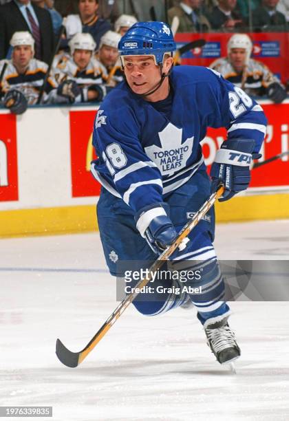 Tie Domi of the Toronto Maple Leafs skates against the Nashville Predators during NHL game action on January 6, 2004 at Air Canada Centre in Toronto,...