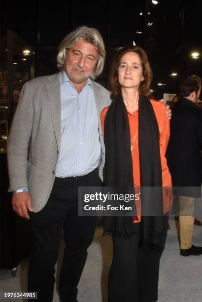 Arnaud Cornette de Saint Cyr and Bonhams Cornette de Saint Cyr France Director Catherine Yaiche attend Bonhams Cornette de Saint Cyr cars exhibition...