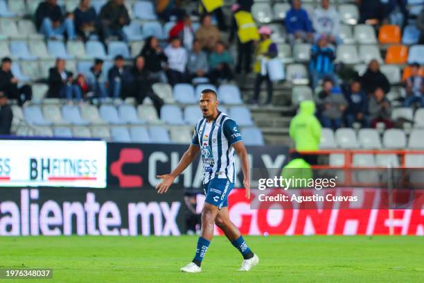 Jose Salomon Rondon of Pachuca celebrates after scoring the team's first goal during the 4th round match between Pachuca and Atlas as part of the...