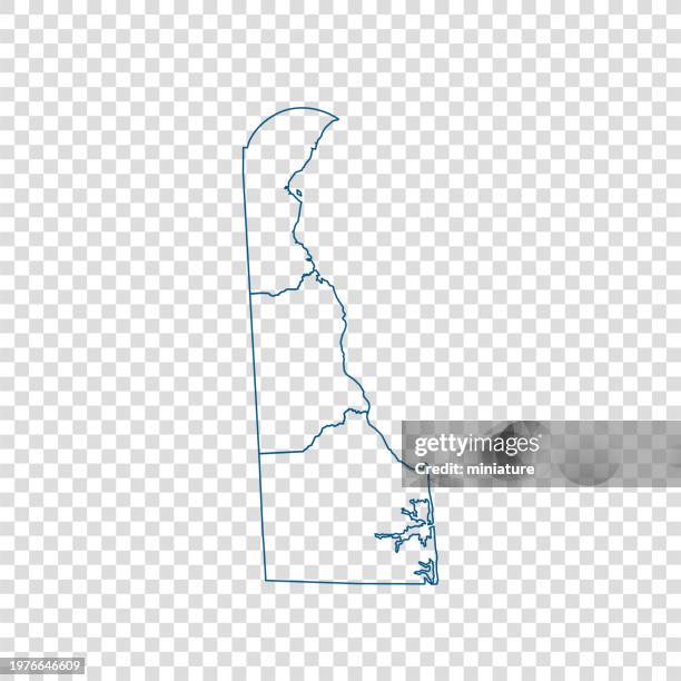 delaware map - delaware state stock illustrations