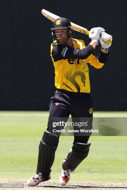 Andrew Tye of Western Australia plays a cut shot during the Marsh One Day Cup match between Western Australia and New South Wales at WACA, on...