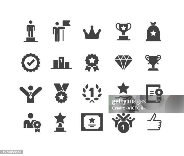 illustrations, cliparts, dessins animés et icônes de icônes des prix - série classique - honneur