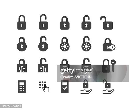 Lock Open and Lock Closed Icons - Classic Series Lock Open and Lock Closed Icons - Classic Series