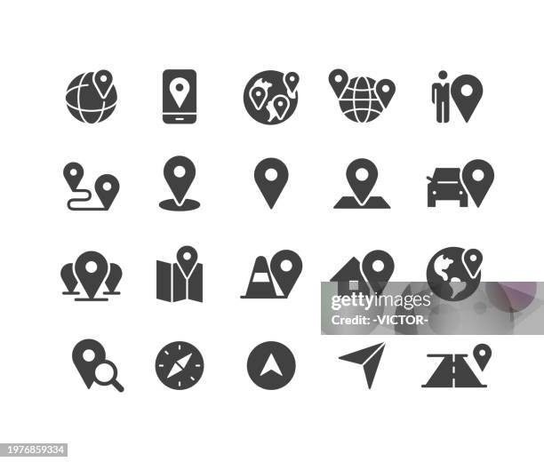 illustrations, cliparts, dessins animés et icônes de navigation icons - classic series - gps pointer
