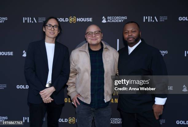 Kevin Nishimura, Brian Reyes and Brandon Tatum arrive at 66th GRAMMY Awards - The Inaugural Gold Music Alliance GRAMMY Week Reception on January 31,...