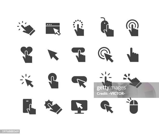 clicking icons - classic series - clicker stock illustrations
