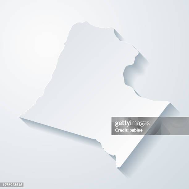 loudoun county, virginia. map with paper cut effect on blank background - leesburg virginia stock illustrations