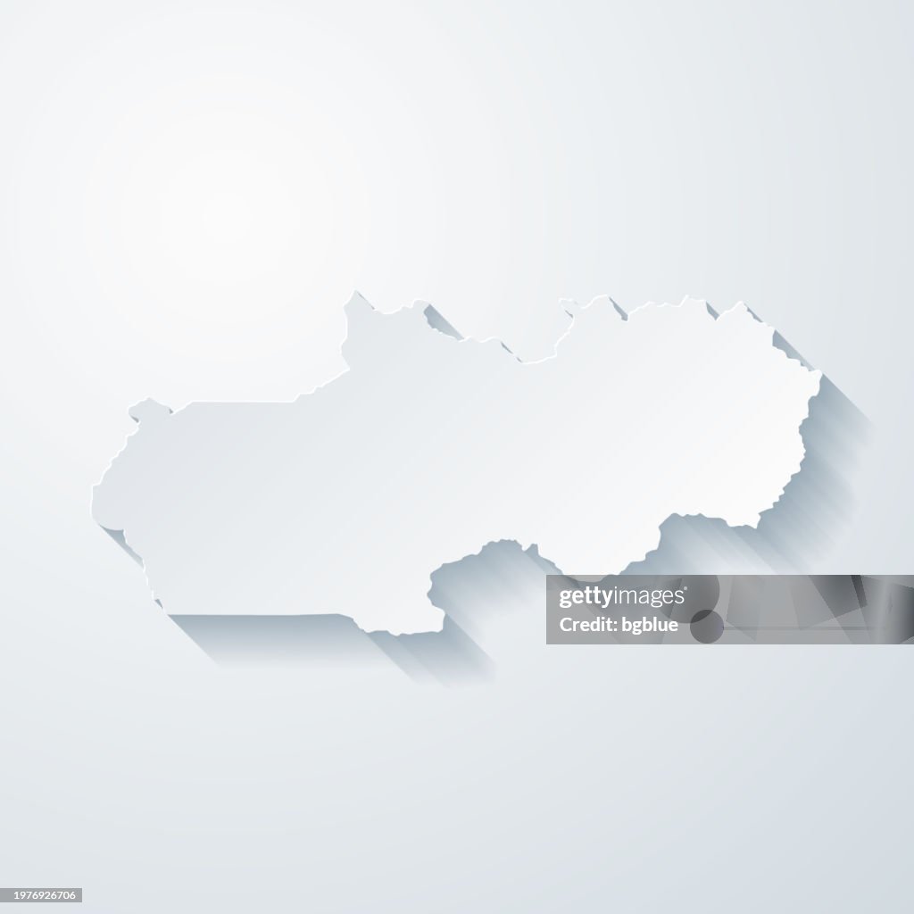 Weber County, Utah. Map with paper cut effect on blank background