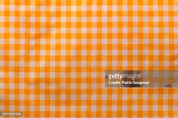 close-up plaid fabric pattern texture and textile background. - checkered table cloth stock pictures, royalty-free photos & images