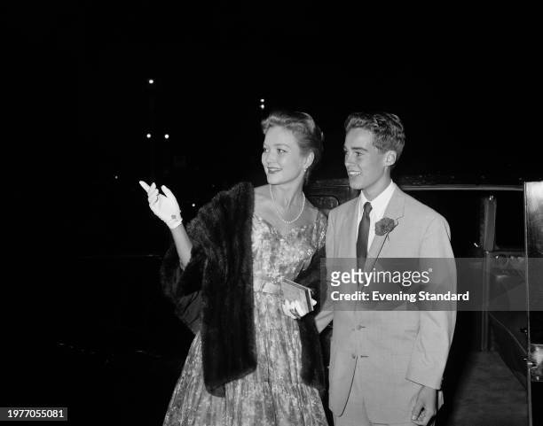 American actress Patrice Wymore , wife of Errol Flynn, with her stepson Sean Flynn , September 3rd 1956.