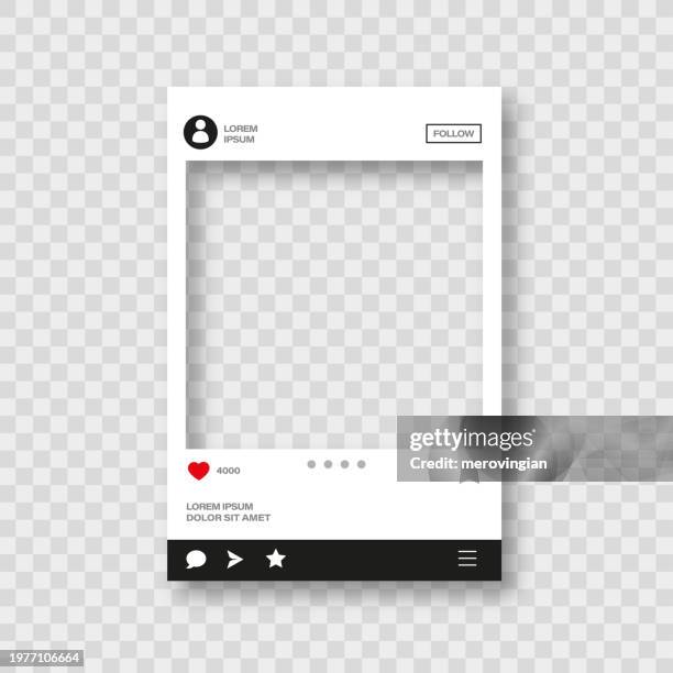 bildbanksillustrationer, clip art samt tecknat material och ikoner med photo frame for social media designs. post template framework. insert your picture - facebook