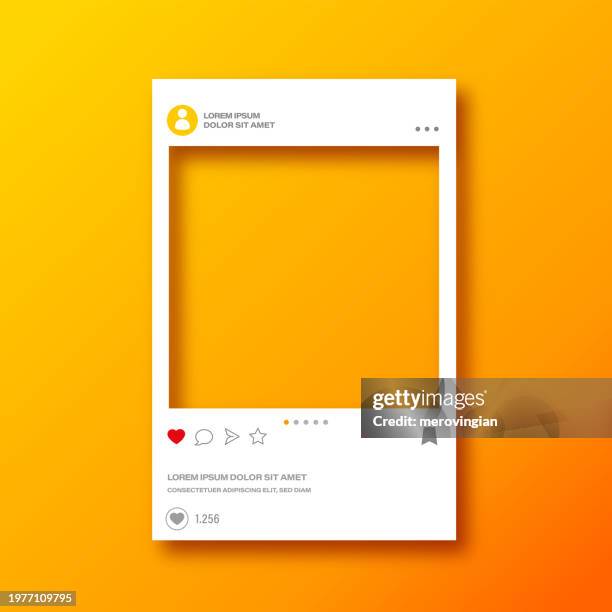 photo frame for social media designs. post template framework. insert your picture - twitter template stock-grafiken, -clipart, -cartoons und -symbole