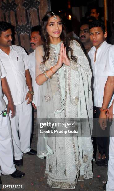 Sonam Kapoor celebrates Dewali on October 23,2014 in Mumbai, India