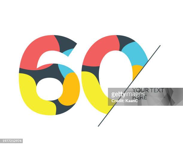 number 60. abstract number template. anniversary number template isolated, anniversary icon label, anniversary symbol vector stock illustration - 60th anniversary stock illustrations