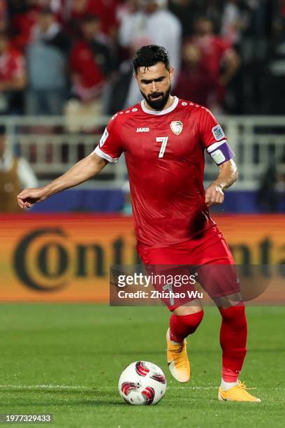 Omar Khrbin of Syria controls the ball during the AFC Asian Cup Round of 16 match between Iran and Syria at Abdullah Bin Khalifa Stadium on January...