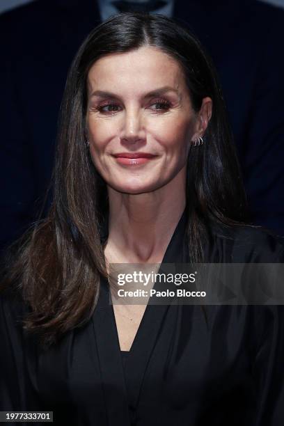 Queen Letizia of Spain attends an event for the World Cancer Day at the La Salle by Eneldo space on February 01, 2024 in Madrid, Spain.