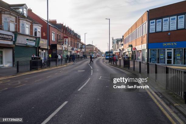 General view along Hartlepool high street on February 01, 2024 in Hartlepool, England. The BoE's policymakers are expected to keep interest rates on...