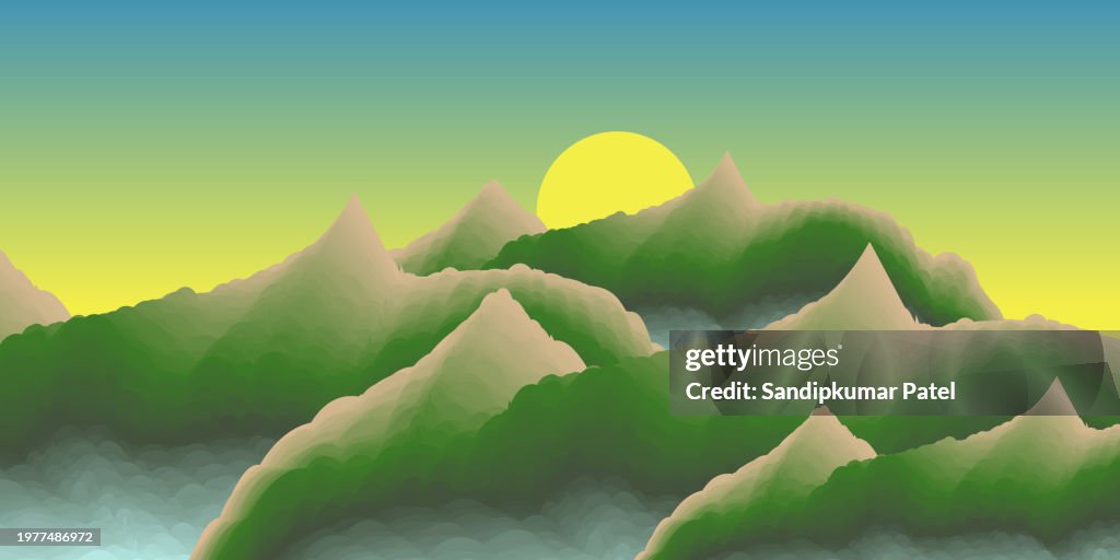 Green mountain landscape