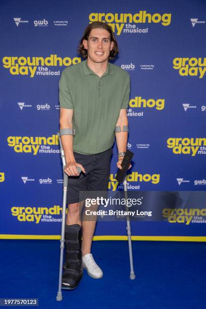 Will Day attends the Australian premiere of "Groundhog Day The Musical" at Princess Theatre on February 01, 2024 in Melbourne, Australia.