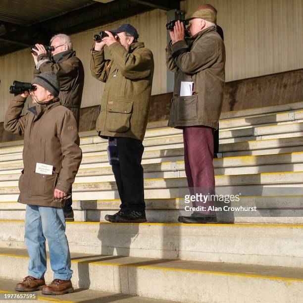 Watching the action at Wincanton Racecourse on February 01, 2024 in Wincanton, England.