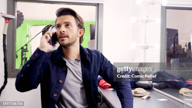 In this screengrab released on January 31 Actor Jonathan Bailey is seen during the launch video for Red Nose Day 2024.