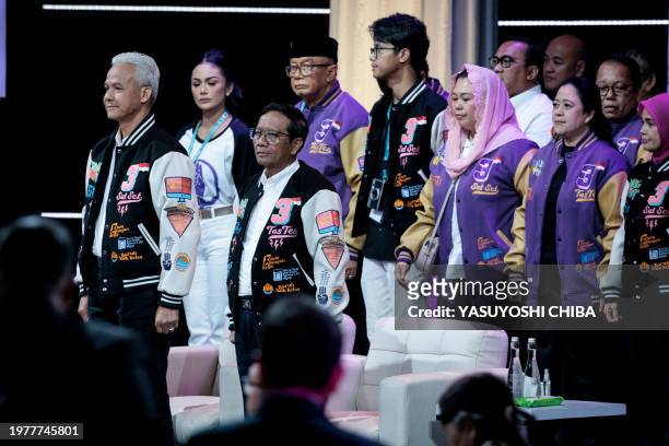 Presidential candidate and former Central Java governor Ganjar Pranowo and vice presidential candidate Mahfud MD attend the last presidential...