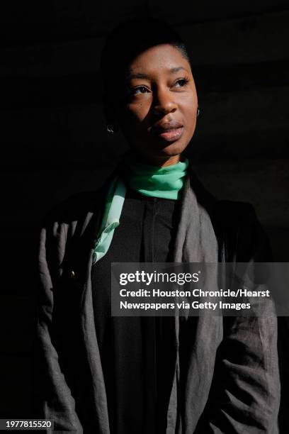 Houston-born musician, Frewuhn, is photographed at the opening of Haha Real, a multimedia installation in the Buffalo Bayou Park Cistern inspired by...