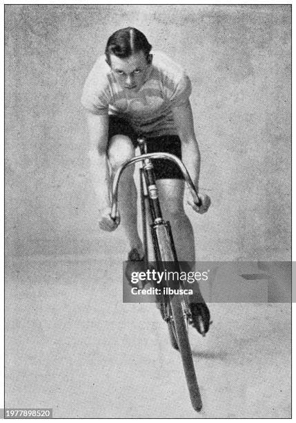 illustrazioni stock, clip art, cartoni animati e icone di tendenza di sport e passatempi nel 1897: ciclista, wm. h. fearing, columbia team - ciclista