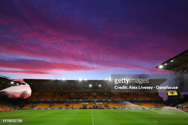 General view of Molineux is seen prior to the Premier League match between Wolverhampton Wanderers and Manchester United at Molineux on February 01,...