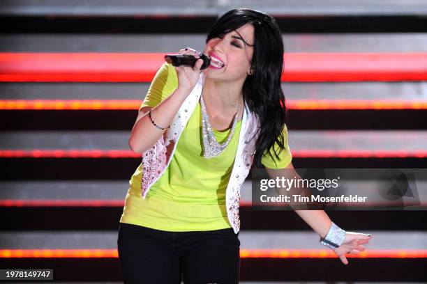 Demi Lovato performs in support of her Here We Go Again release at Arco Arena on July 16, 2009 in Sacramento, California.