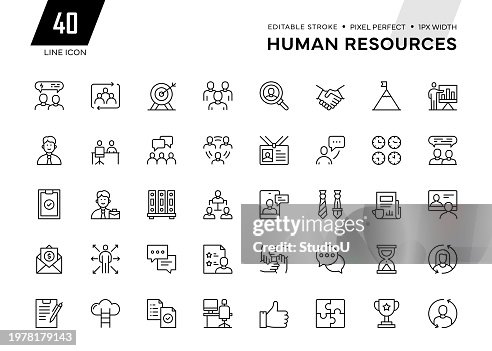 Human Resources Line Icon Collection Human Resources Line Icon Collection