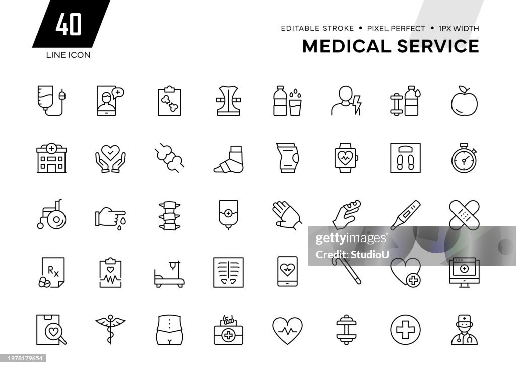 Medical Services - Orthopedics Line Icon Collection