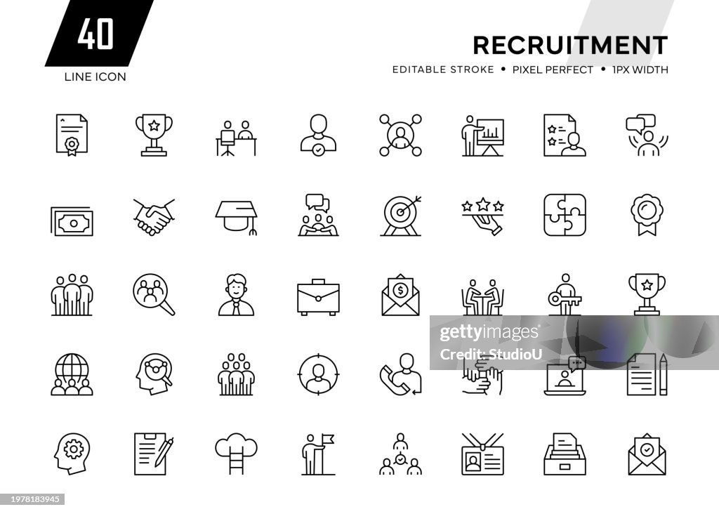 Recruitment Line Icon Collection