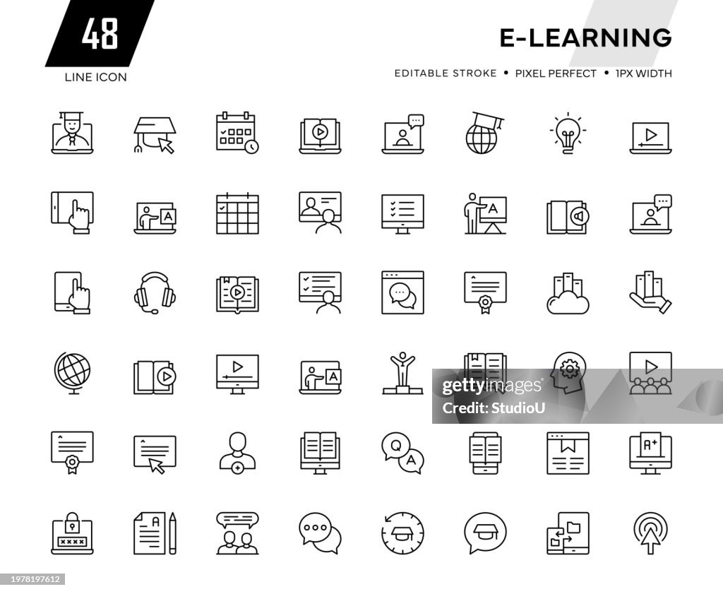 E-Learning Line Icon Collection