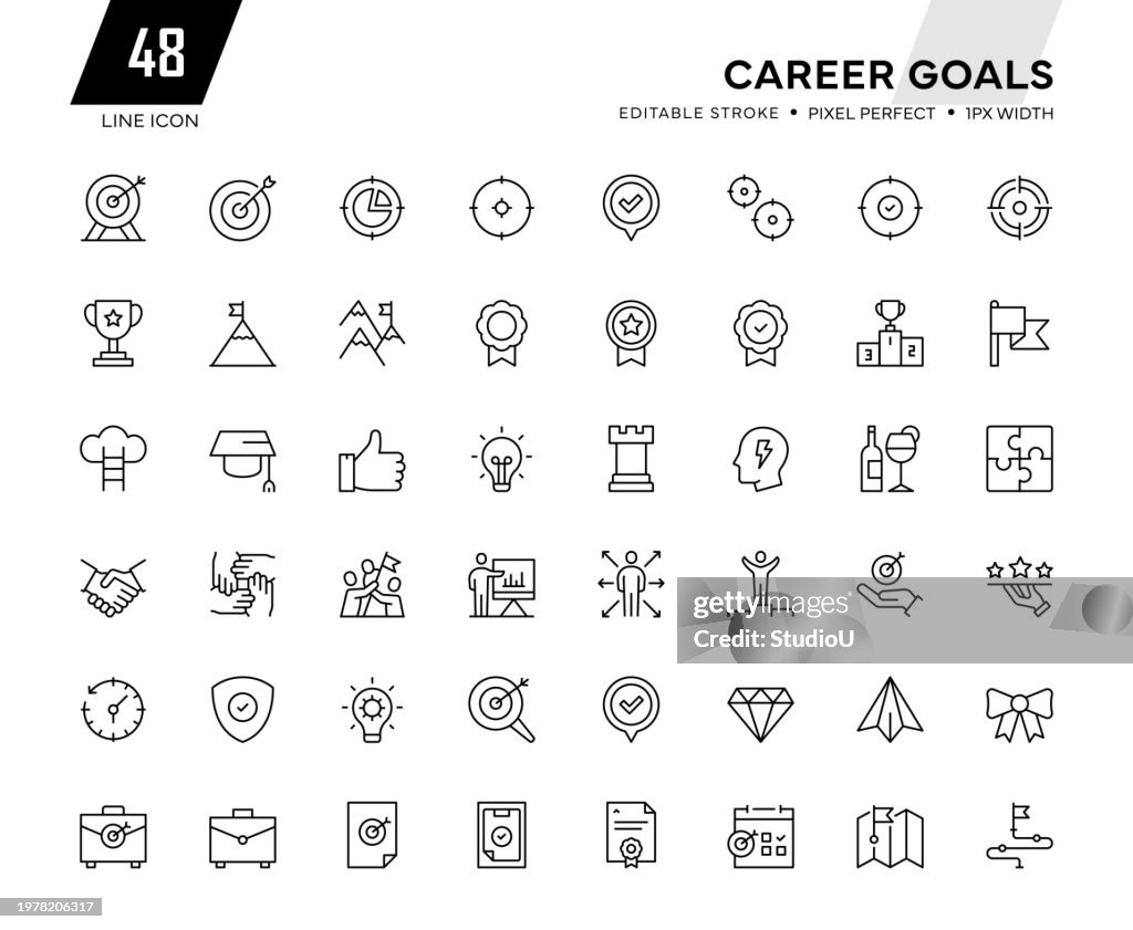 Career Goals Line Icon Collection