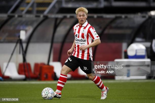 Shunsuke Mito of Sparta Rotterdam during the Dutch Eredivisie match between Sparta Rotterdam and PEC Zwolle at Sparta Stadion Het Kasteel on February...
