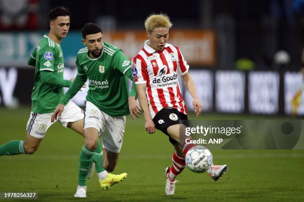 Younes Namli of PEC Zwolle, Shunsuke Mito of Sparta Rotterdam during the Dutch Eredivisie match between Sparta Rotterdam and PEC Zwolle at Sparta...